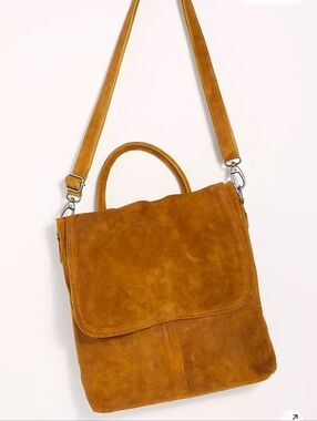 We The Free Suede Crossbody Bag in Chestnut